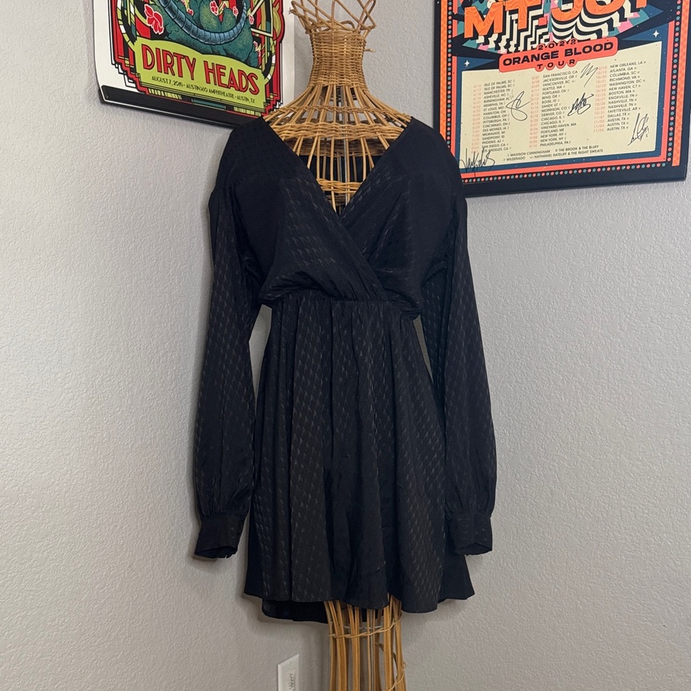 Express Elegant Black Wrap Dress